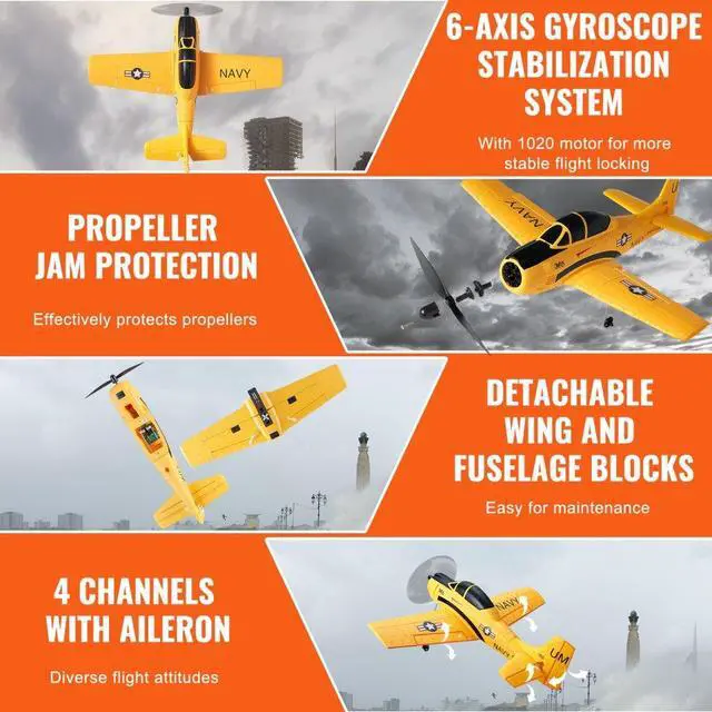 Alt view image 4 of 7 - VEVOR Christmas GiftRC Airplane Trainer Aircraft EPP Foam RC Plane Toy 2.4 GHz Remote Control