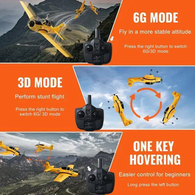 Alt view image 3 of 7 - VEVOR Christmas GiftRC Airplane Trainer Aircraft EPP Foam RC Plane Toy 2.4 GHz Remote Control