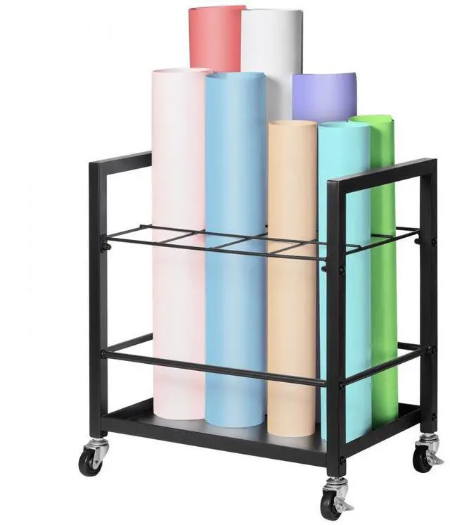 Main image of VEVOR  Blueprint Storage Rack 12 Slots Mobile Roll File Holder for Architectural, Blue Print Storage Organizer - Mobile Roll File Cart, Construction Plan Holders, Blueprint Cabinet with Wheels, Roll