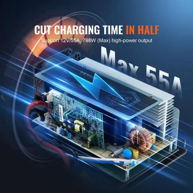 Alt view image 5 of 7 - VEVOR WF-8955-AD-MBA Main Board Assembly 55 Amp RV Converter Replacement Unit