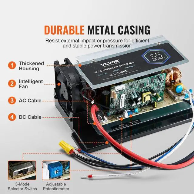 Alt view image 6 of 7 - VEVOR WF-8955-AD-MBA Main Board Assembly 55 Amp RV Converter Replacement Unit