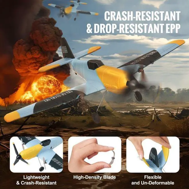 Alt view image 6 of 7 - VEVOR RC Airplane WWII Fighter EPP Foam RC Plane Toy with 2.4 GHz Remote Control