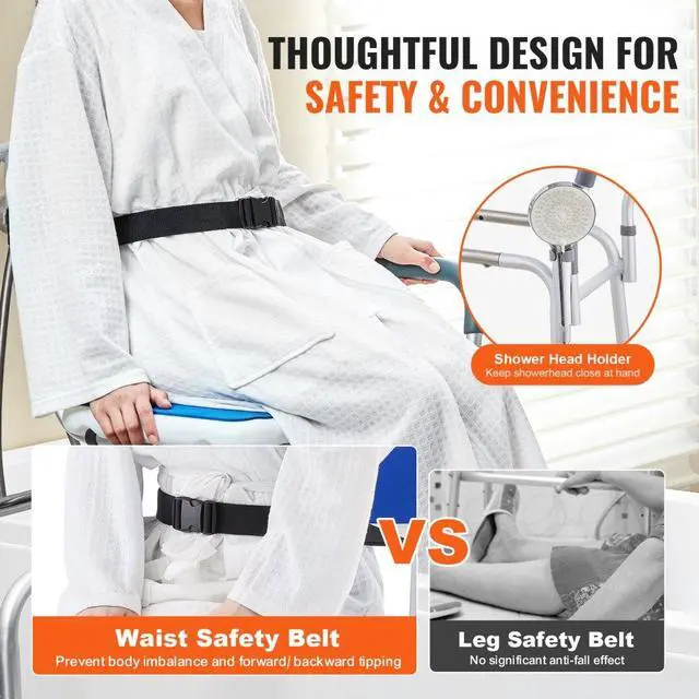 Alt view image 6 of 7 - VEVOR Sliding Tub Transfer Bench Shower Chair with 360 Degree Swivel Seat 400LBS