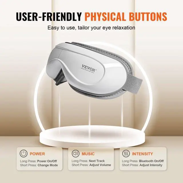 Alt view image 5 of 7 - VEVOR  Heated Eye Massager Eye Care Device 5 Modes Bluetooth Music 180° Foldable