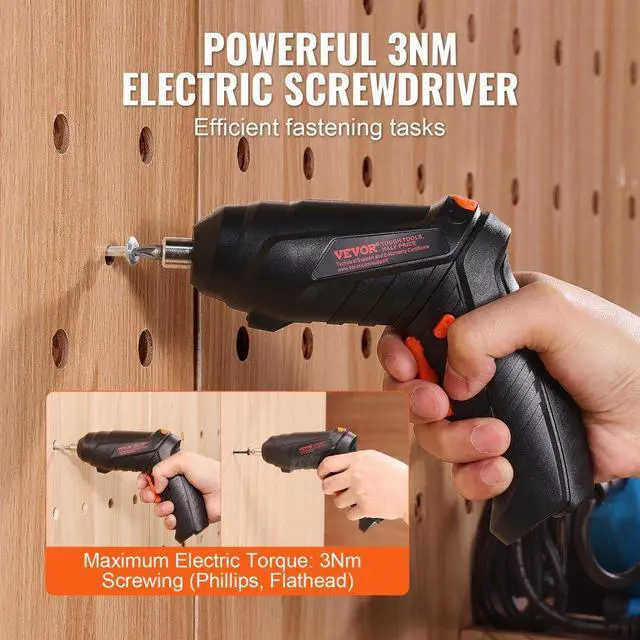 Alt view image 3 of 7 - VEVOR Tool Kit 96 Piece Household Hand Tool Set Cordless Screwdriver Tool Case