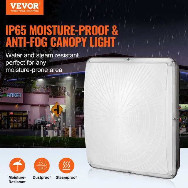 Alt view image 2 of 7 - VEVOR LED Canopy Light 150W 16500LM 5000K Daylight Outdoor Canopy Lighting IP65