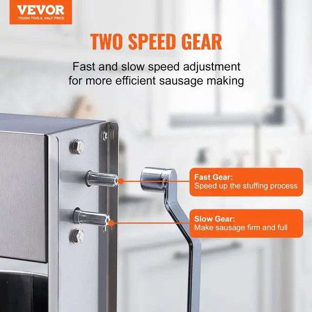 Alt view image 2 of 7 - VEVOR Manual Sausage Stuffer 15 L Vertical Sausage Machine 304 Stainless Steel