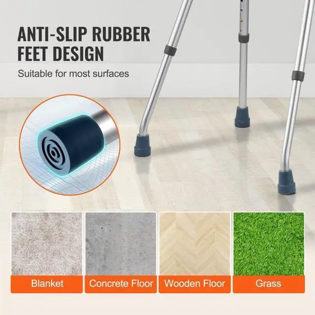 Alt view image 5 of 7 - VEVOR Folding Hemi Walker One Arm Mobility Walker for Senior & Adjustable Height