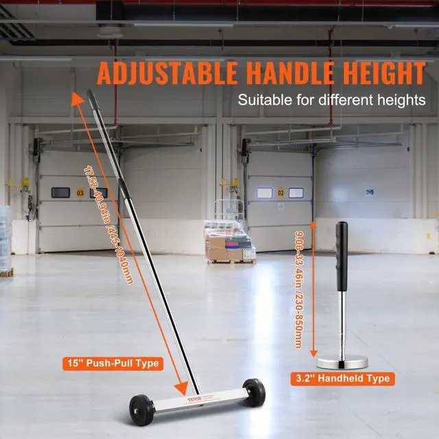 Alt view image 3 of 7 - VEVOR 15-Inch Magnetic Sweeper with Wheels Telescoping Magnetic Pickup Tool