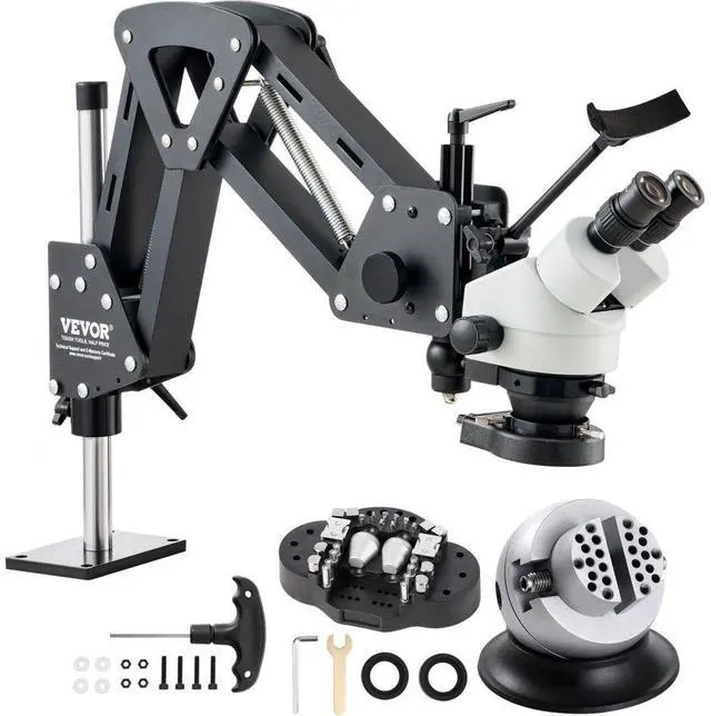 Main image of VEVOR  Multi-Directional Microscope Spring Bracket Ball Vise Ring Light 7X-45X