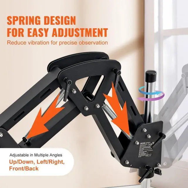 Alt view image 3 of 7 - VEVOR  Multi-Directional Microscope Spring Bracket Ball Vise Ring Light 7X-45X