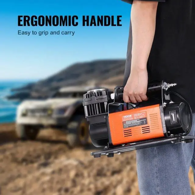Alt view image 6 of 7 - VEVOR Heavy Duty Air Compressor 7.06CFM 150PSI Portable Tire Inflator Air Pump
