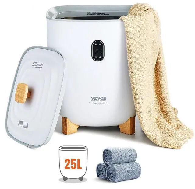 Main image of VEVOR Towel Warmer 25L, Towel Warmer Bucket with 2 Heating Modes, 20/40/60/90 Min Auto Shut Off, Bottom Heating Columns, LED Screen, Large Towel Warmer for Bathroom, Spa, Bathrobe, Blanket & Pajama