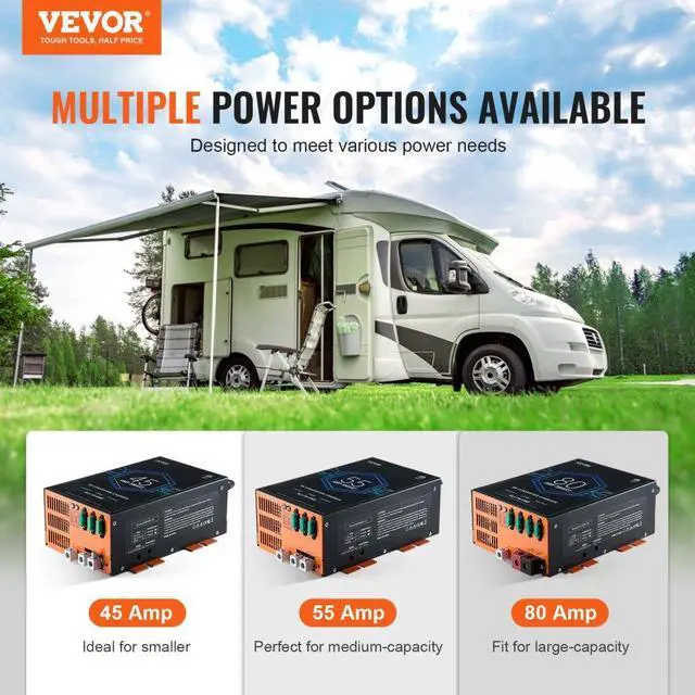 Alt view image 7 of 7 - VEVOR RV Converter 80 Amp 110V AC to 12V DC RV Power Converter Battery Charger