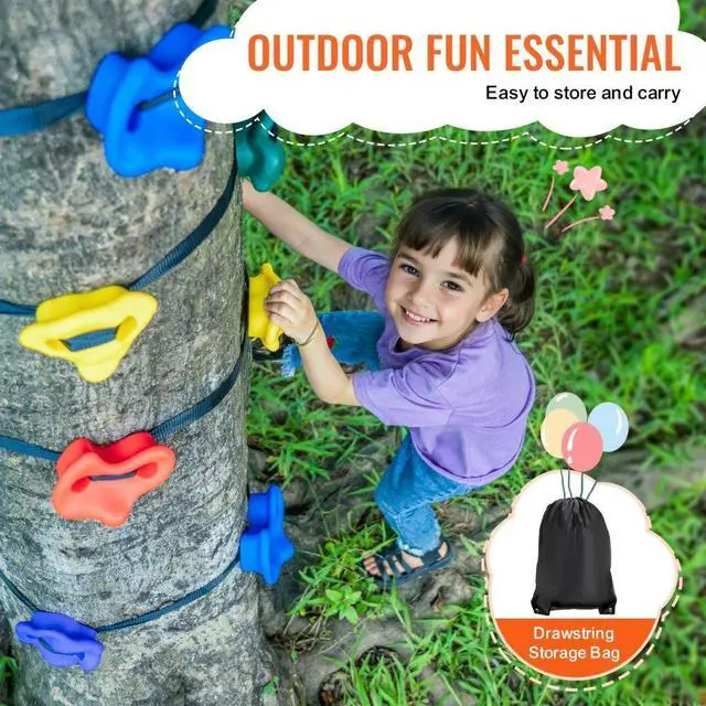 Alt view image 6 of 7 - VEVOR Ninja Tree Climbing Kit 12 Tree Climbing Holds 6 Ratchet Straps Outdoor