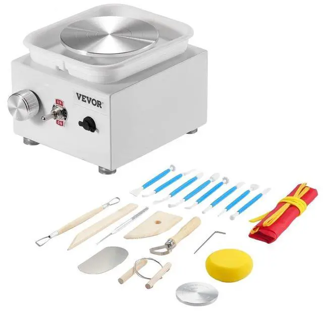 Main image of VEVOR Mini Pottery Wheel Electric Ceramic Wheel Machine 0-320RPM Speed White