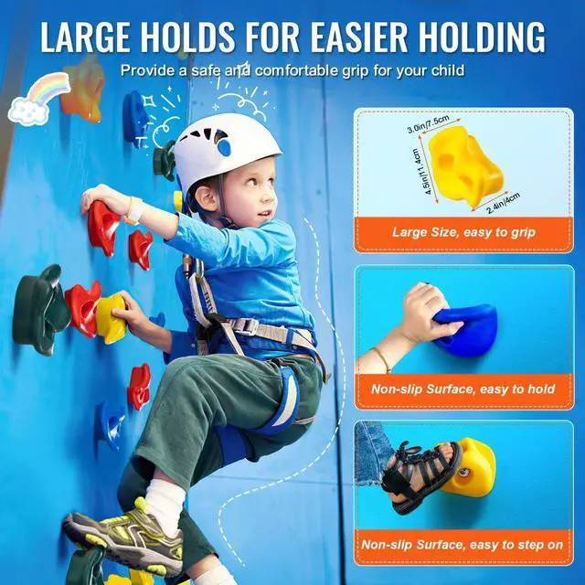 Alt view image 4 of 7 - VEVOR 25 Rock Climbing Holds Climbing Rocks Rock Wall Holds Grip Indoor/Outdoor
