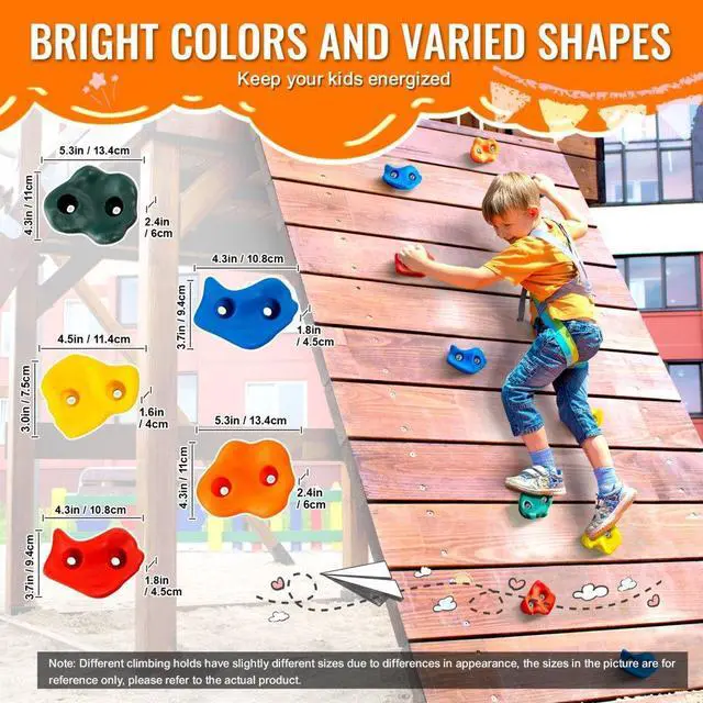 Alt view image 3 of 7 - VEVOR 25 Rock Climbing Holds Climbing Rocks Rock Wall Holds Grip Indoor/Outdoor