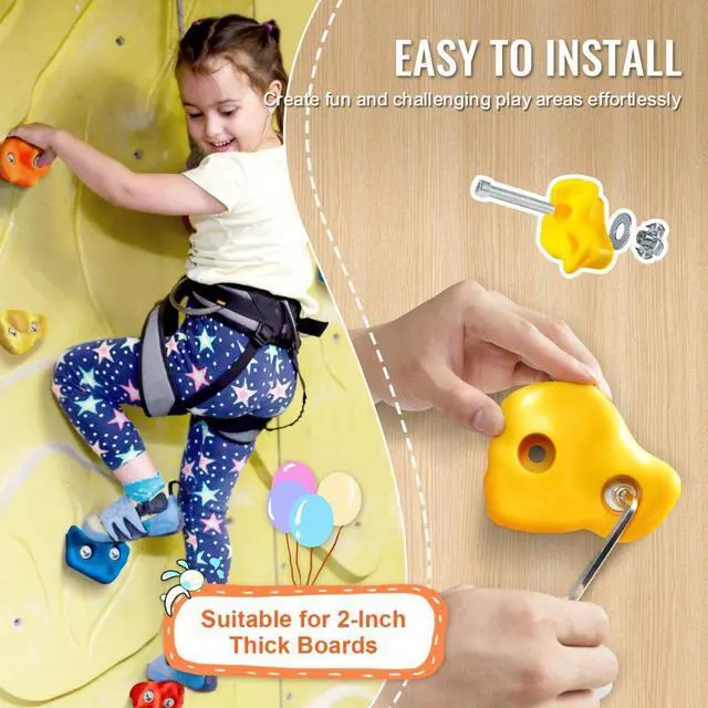 Alt view image 6 of 7 - VEVOR 25 Rock Climbing Holds Climbing Rocks Rock Wall Holds Grip Indoor/Outdoor