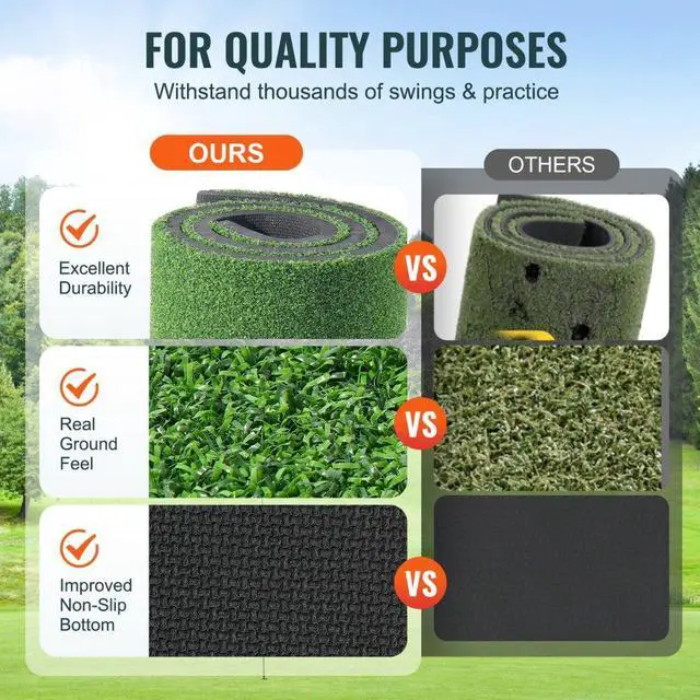 Alt view image 3 of 7 - VEVOR 5x4ft Golf Hitting Mat Turf Golf Training Aid Indoor Outdoor Practice