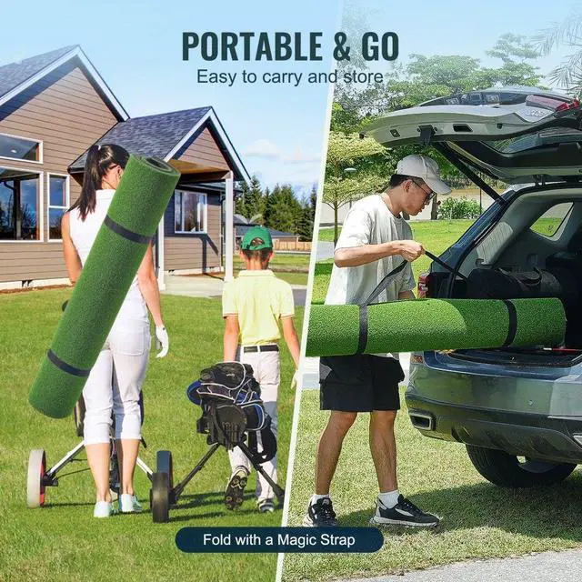 Alt view image 5 of 7 - VEVOR 5x4ft Golf Hitting Mat Turf Golf Training Aid Indoor Outdoor Practice