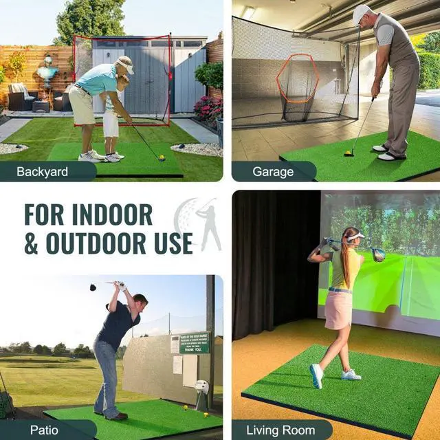 Alt view image 7 of 7 - VEVOR 5x4ft Golf Hitting Mat Turf Golf Training Aid Indoor Outdoor Practice