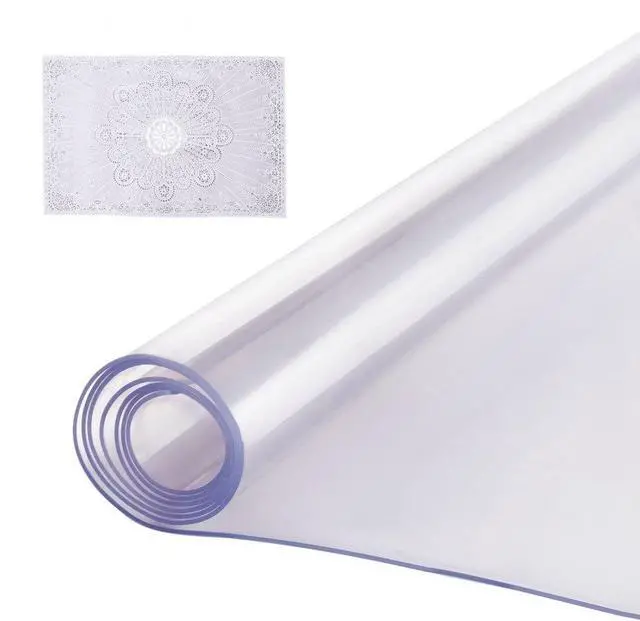 Main image of VEVOR Plastic Table Cover, 24 x 48 Inch 2.0 mm Thick Clear Table Protector, Rectangle PVC Desk Mat, Waterproof & Easy Cleaning Desk Pad Tablecloth, for Office Dresser Dining Room Table Night Stand