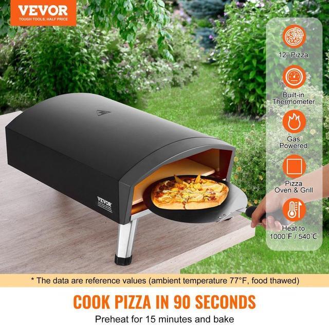Alt view image 2 of 7 - VEVOR 12" Outdoor Pizza Oven Portable Gas Oven Iron Spray Foldable for Camping