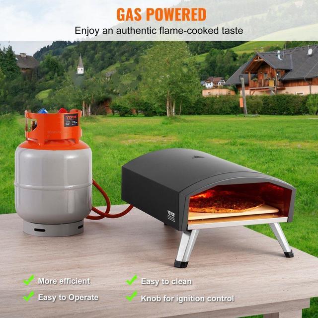 Alt view image 3 of 7 - VEVOR 12" Outdoor Pizza Oven Portable Gas Oven Iron Spray Foldable for Camping
