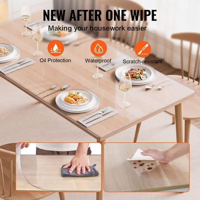 Alt view image 4 of 7 - VEVOR PVC Table Protector 40x60 Inch Clear Plastic Desk Protector 2.0mm Thick