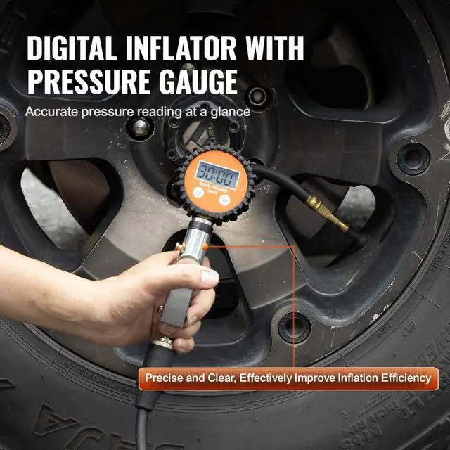 Alt view image 3 of 7 - VEVOR Heavy Duty Air Compressor & 6L Tank 6.35CFM Portable Tire Inflator 150PSI