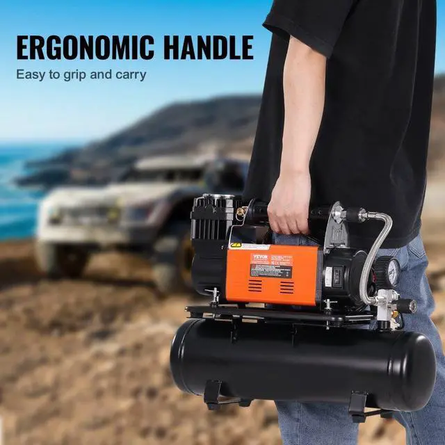 Alt view image 6 of 7 - VEVOR Heavy Duty Air Compressor & 6L Tank 6.35CFM Portable Tire Inflator 150PSI