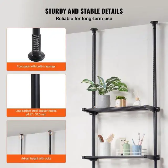 Alt view image 4 of 7 - VEVOR Over the Toilet Storage 4-Tier Bathroom Shelf Rack Space Saver Organizer