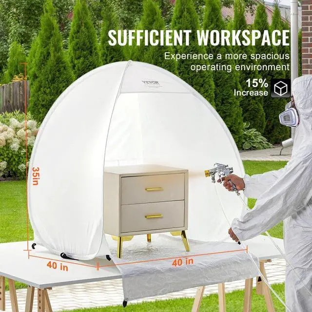 Alt view image 3 of 7 - VEVOR Spray Paint Shelter Portable Spray Paint Tent Booth 40x35x40 in Pop Up