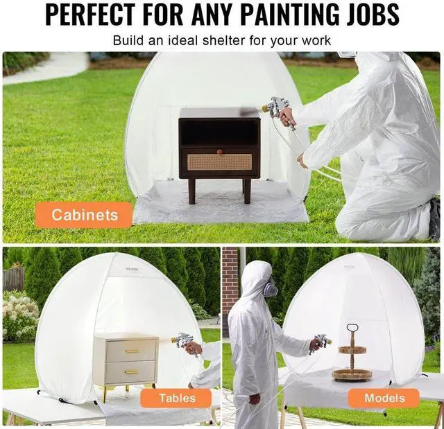 Alt view image 6 of 7 - VEVOR Spray Paint Shelter Portable Spray Paint Tent Booth 40x35x40 in Pop Up