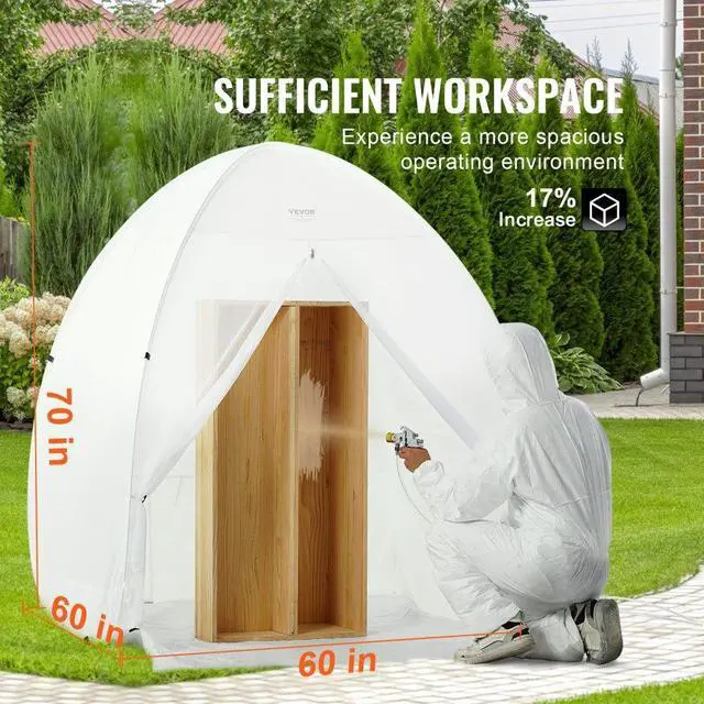 Alt view image 3 of 7 - VEVOR Spray Paint Shelter Portable Spray Paint Tent Booth 60x60x70 in Pop Up