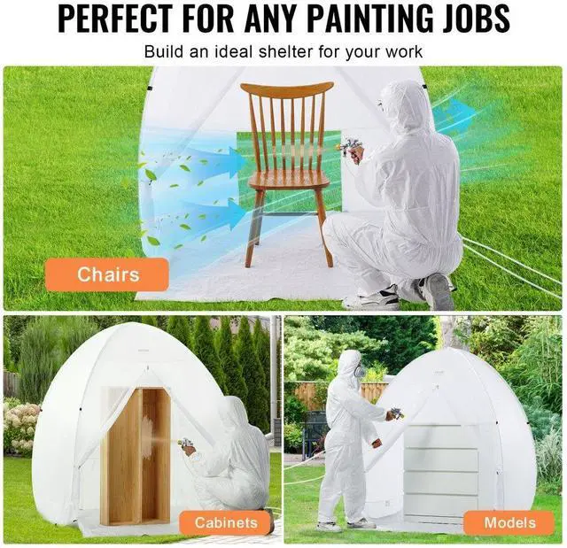 Alt view image 6 of 7 - VEVOR Spray Paint Shelter Portable Spray Paint Tent Booth 60x60x70 in Pop Up