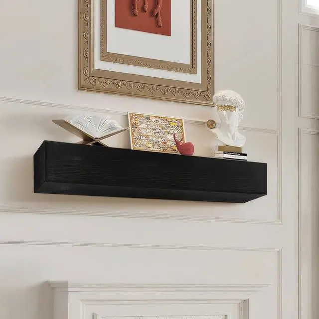 Main image of VEVOR Fireplace Mantel Wood Shelf Floating Rustic Fireplace Mantel 48" Espresso
