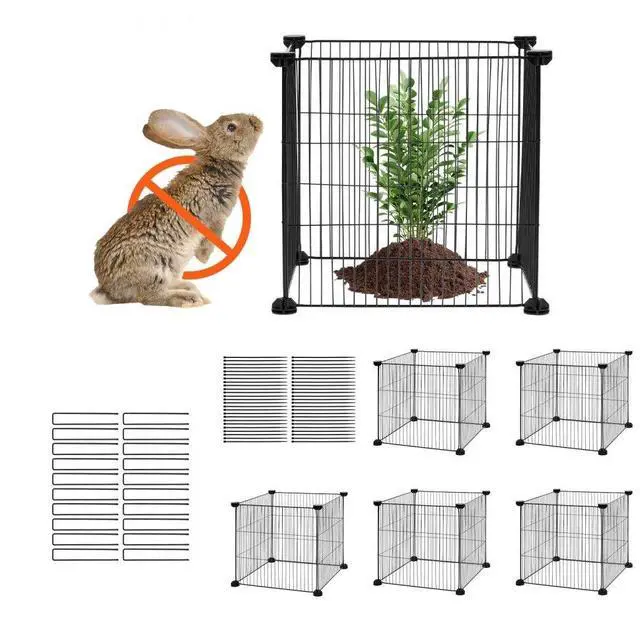 Main image of VEVOR 5 Pack Plant Protector from Animals, 15.35'' x 15.35'' Chicken Wire Plant Protector, Plant Cages for Outdoor Plants, Flowers & Vegetables, Keeps Bunny Chicken Squirrels Out, 20pcs Metal Mesh