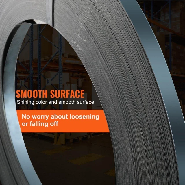 Alt view image 6 of 15 - VEVOR Steel Strapping Coil, 3/4 in x 0.02 in x 1640 ft, Metal Strapping Banding Roll Withstands Harsh Environment, 1700 lbs Break Strength, Heavy Duty Banding Pallet Strap Coil for Pallet Packing