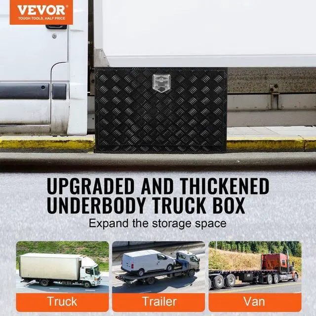 Alt view image 2 of 7 - VEVOR Underbody Aluminum Truck Tool Box 36" x 24" x 24" Trailer RV Tool Storage