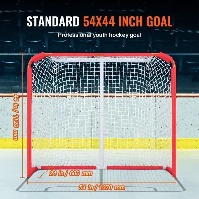 Alt view image 3 of 7 - VEVOR Youth Street Hockey Net Indoor Outdoor Steel Hockey Goal for Kids 54"x44"