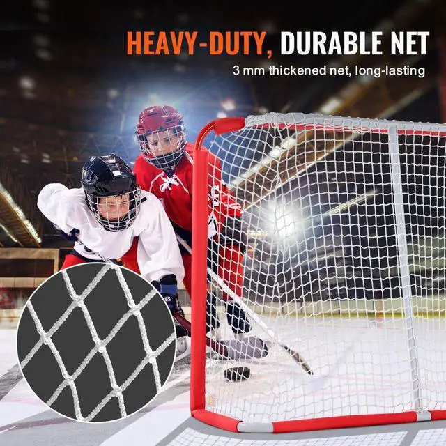 Alt view image 4 of 7 - VEVOR Youth Street Hockey Net Indoor Outdoor Steel Hockey Goal for Kids 54"x44"
