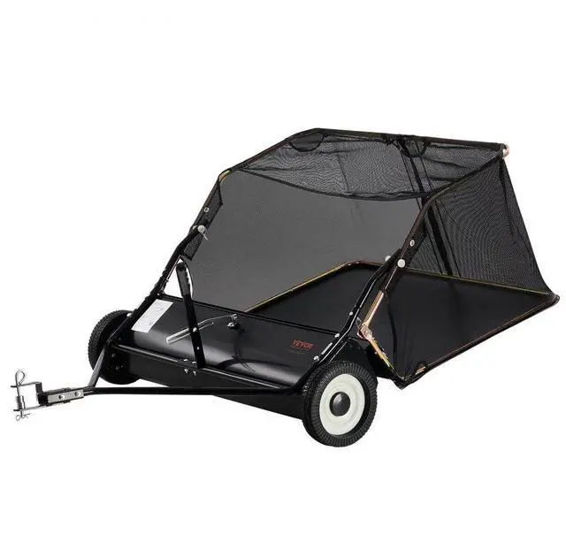 Main image of VEVOR  42 Inch Lawn Sweeper Tow Behind, 12 cu.ft. Large Pull Behind Grass Sweeper, Heavy Duty Leaf & Grass Collector with Dumping Rope Design, Adjustable Sweeping Height for Picking Up Debris & Grass