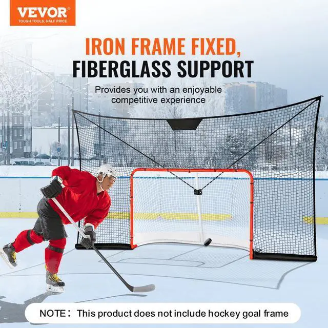 Alt view image 2 of 7 - VEVOR Hockey Goal Backstop Net Street Hockey Sport Target Netting Outdoor 12x7FT