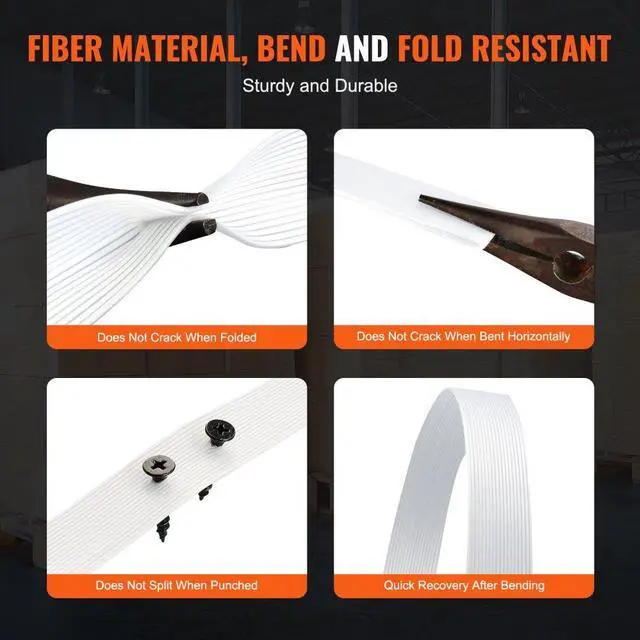 Alt view image 3 of 7 - VEVOR Packaging Woven Strapping Roll 3/4" x 0.03" x 330' Banding Strap 1763 lbs
