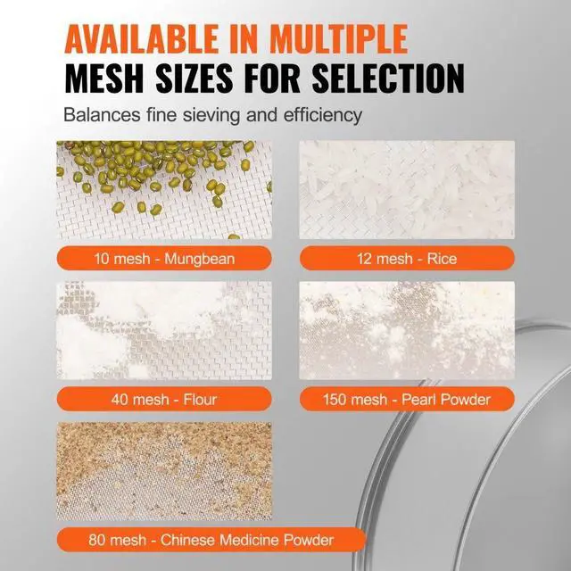 Alt view image 3 of 14 - VEVOR Flour Sieve Fine Mesh Stainless Steel 150 Mesh Flour Sifter for Baking