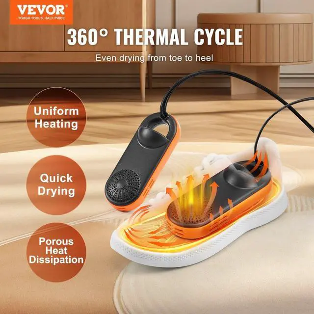 Alt view image 2 of 7 - VEVOR Boot Dryer Shoe Dryer, Portable Footwear Dryers Machine with Auto Temperature Control for Rainy Seasons Winter Travel, Extendable Boot Warmer Fireproof Drying for Shoes, Gloves, Socks