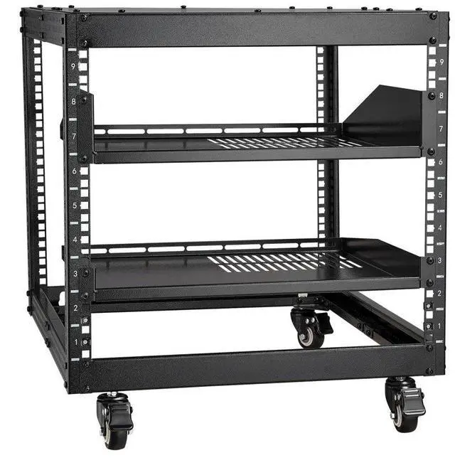 Main image of VEVOR 9U 4 Post Open Frame Server Rack Network Enclosure 23''-40'' Adjustable