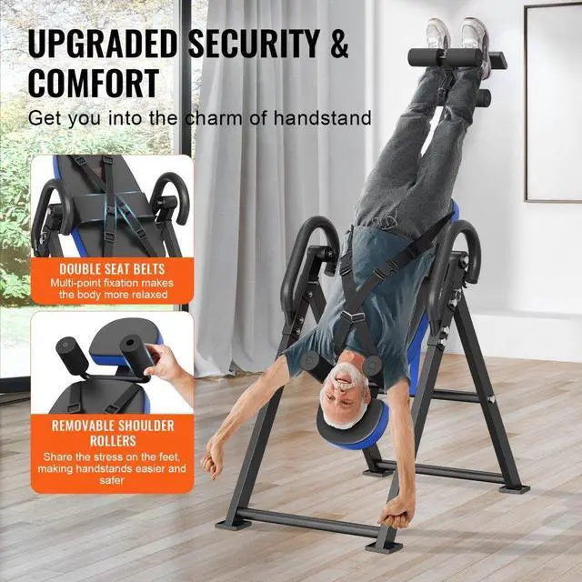 Alt view image 3 of 7 - VEVOR Inversion Table Foldable Strength Training Equipment Hang Exercise Bench